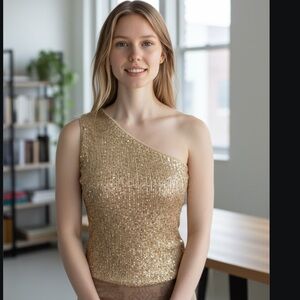 Better Be Large Body suit Gold Swarkoski   TopNWOT